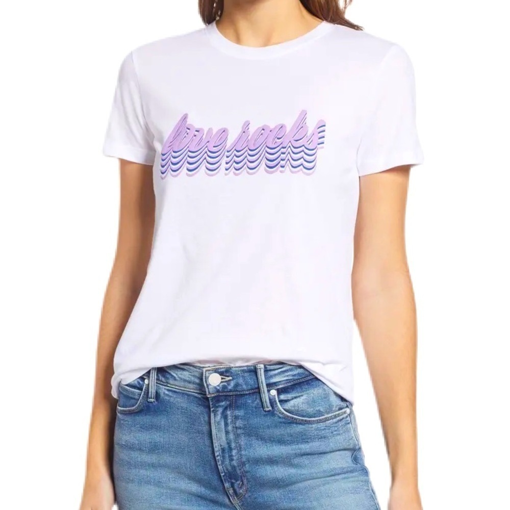 Halogen Love Rocks Graphic Tee NWT